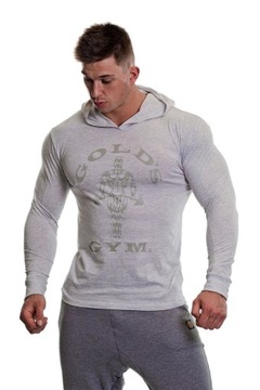 BLUZA Z KAPTUREM MĘSKA TRENINGOWA NA SIŁOWNIE LONGSLEEVE GOLDS GYM ORYGINAŁ