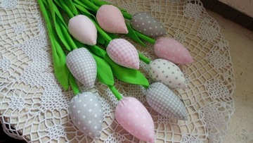 ТКАНЕВЫЕ ТЮЛЬПАНЫ 35 см БУКЕТ 10 шт.