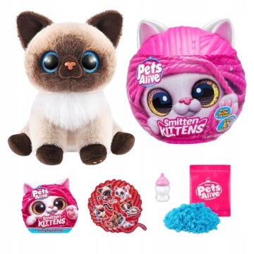 Zuru Pets Alive Smitten Kitten Interaktivní plyšová kočka Plyšák klubíčko