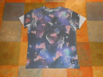 HYPE USA L T-SHIRT KOSMOS SPACE MOON EARTH ASTRONAUTA NASA ORYGINAŁ UNIKAT