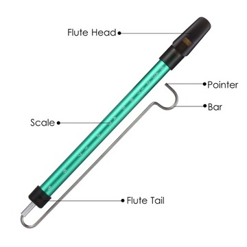 Металлическая скользящая флейта со свистком и шкалой
