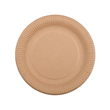 Talerz papierowy brązowy Eko Kraft wysoka gramatura! 23cm 100 szt.