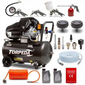 KOMPRESOR SPRĘŻARKA TORPEDA 50L V2 8W1 SEPARATOR