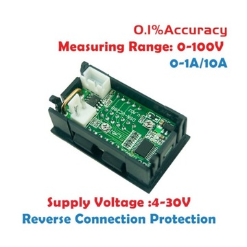 1 KUSU 2 IN1 100V 10A DC VOLTMETR CIFERNÝ AMPÉR