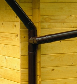 Тройник Marley Gutters 87', трубы 75/53, коричневый