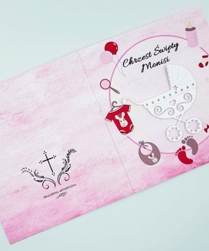 ПРИГЛАШЕНИЯ НА КРЕЩЕНИЕ, КРЕЩЕНИЕ, ИГРУШКИ, 3D РОЗОВЫЕ