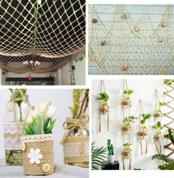 ДЖУТОВАЯ ВЕРЕВКА, скрученная парусная веревка, 8 мм, 30 МЕТРОВ