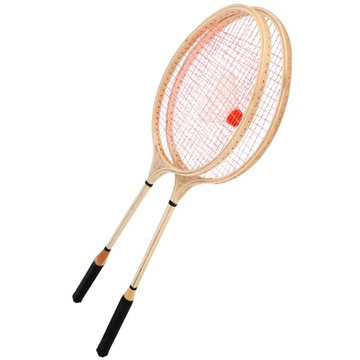 BADMINTON DREWNIANE PALETKI DO SZKOLY PRZEDSZKOLA ŻŁOBKA ZABAWKA DLA DZIECI