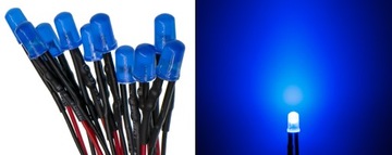 МАТОВЫЕ СВЕТОДИОДЫ 12В 10мм 6 ЦВЕТОВ на выбор - кабели 20см | 5 шт.