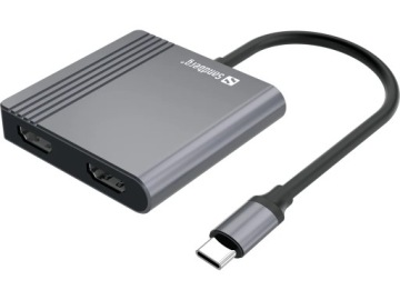 Концентратор Sandberg USB-C Dock с 2 портами HDMI + USB + PD — 136-44