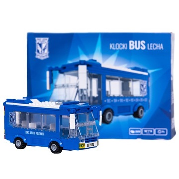 KLOCKI LECH POZNAŃ BUS NIEBIESKI ZABAWKA DLA DZIECI