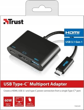 Adapter Trust Usb C Do Hdmi, Usb 3.1 I Usb C