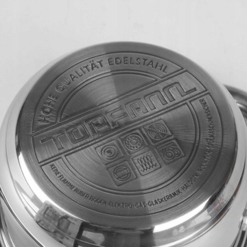 ZESTAW 4 GARNKÓW KUCHENNYCH NA PŁYTE INDUKCYJNĄ STAL NIERDZEWNA 8 EL