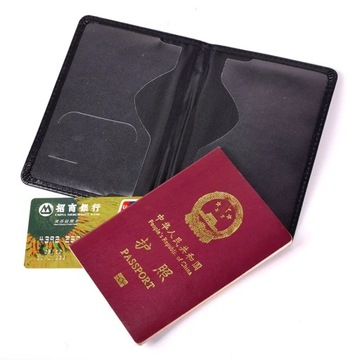 Unisex Interpol Passport Cover Black PU Leather Wallet Travel Accessories