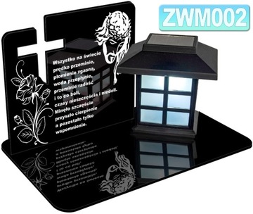 SOLARNY ZNICZ LED PODSTAWKA STATUETKA NA CMENTARZ GRÓB DUŻA