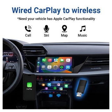 Беспроводной мини-USB-адаптер CarPlay для iPhone iOS