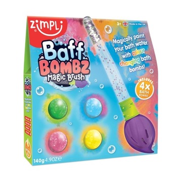 Zestaw kuli do kąpieli z pędzlem Zimpli Kids Baff Bombz Magic Brush