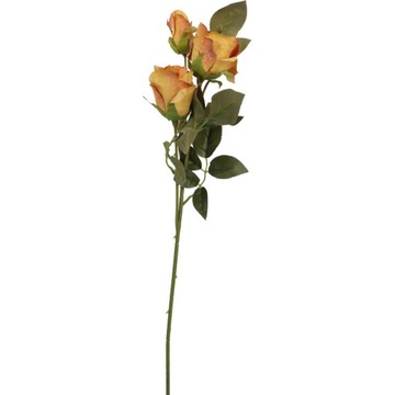 Gałązka 3 róż 65cm pomarańczowy KWIATY SZTUCZNE