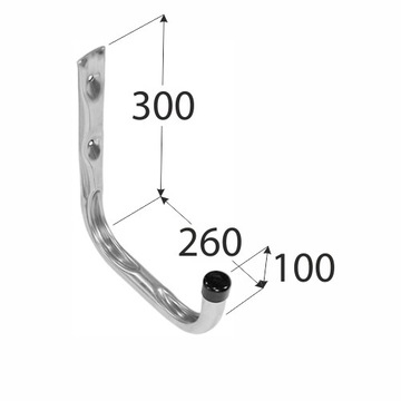 Hak do garażu pojedyńczy 260mm mocny POLSKI