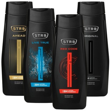 STR8 ŻEL POD PRYSZNIC DLA MĘŻCZYZN 4 X 400ML MIX
