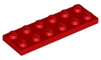 LEGO 3795 Płytka 2x6 Czerwony Red 4 szt. NOWA
