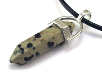 WISIOREK kamień JASPIS DALMATIAN naszyjnik [W181]