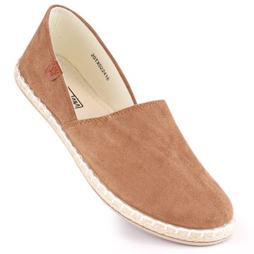 Espadryle damskie zamszowe baleriny taupe News 38