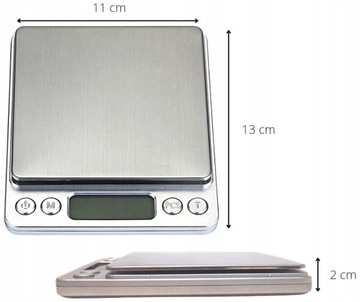 WAGA JUBILERSKA 0,1-2000 g PRECYZYJNA LCD KUCHENNA DO ŻYWICY ELEKTRONICZNA