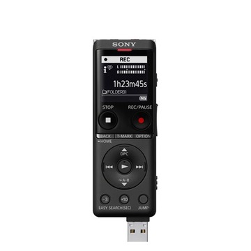 Цифровой диктофон Sony ICD-UX570 с черным ЖК-дисплеем, воспроизведение MP3