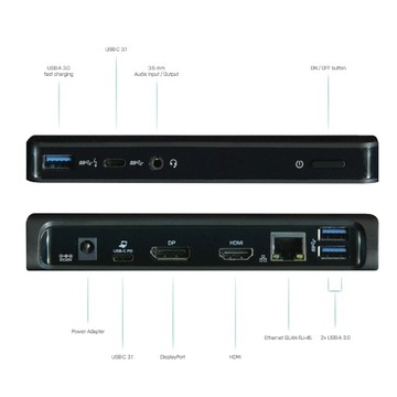 Док-станция i-tec USB-C HDMI DP ETH 3xUSB MIC
