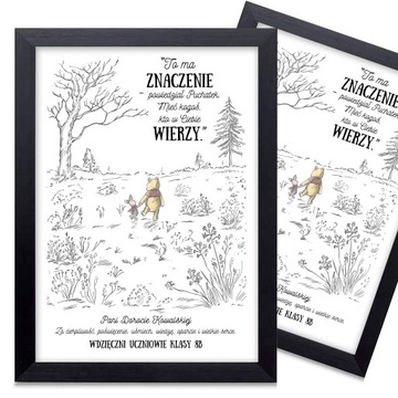 PLAKAT DLA NAUCZYCIELA NAUCZYCIELKI PODZIĘKOWANIE CYTAT PREZENT W RAMCE