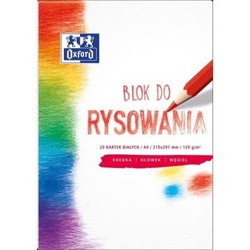 Blok rysunkowy OXFORD A4 20k 120g. biały 400093195