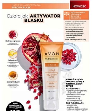 AVON NUTRA EFFECTS RADIANCE KREM KOLORYZUJĄC SPF20