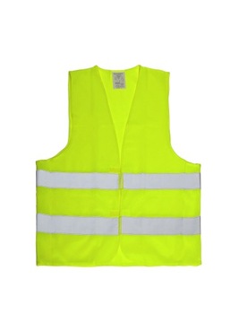 KAMIZELKA ODBLASKOWA OSTRZEGAWCZA DROGOWA BUDOWLANA DO AUTA ZÓŁTA XL BHP