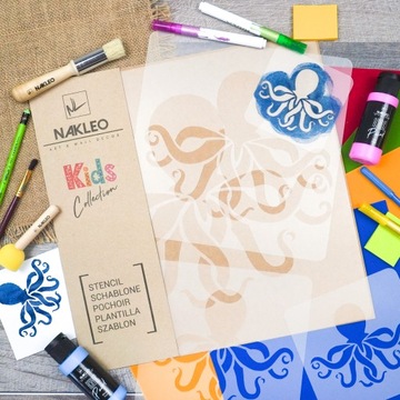 НЕСКОЛЬКО ШАБЛОНОВ ДЛЯ РАСКРАСОК 5 шт / осьминог