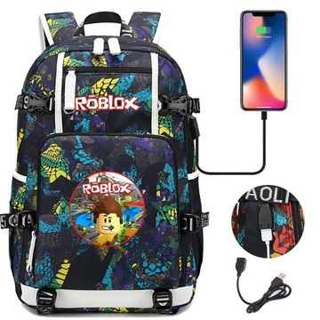 ВОДОНЕПРОНИЦАЕМЫЙ ШКОЛЬНЫЙ РЮКЗАК ROBLOX USB НОВЫЙ