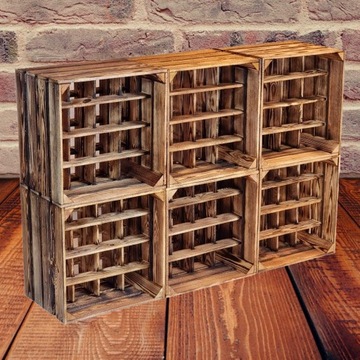 Винная полка, деревянная винная полка на 16 бутылок.