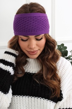 ПОВЯЗКА-УШКА ЖЕНСКАЯ ТЮРБАН ТЕПЛАЯ ШАПКА ШИРОКАЯ ФИОЛЕТОВАЯ