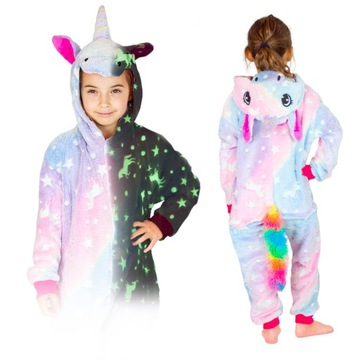 JEDNOROŻEC ŚWIECI CIEMNOŚCI ONESIE KIGURUMI PIŻAMA JEDNOCZĘŚCIOWA 122-128