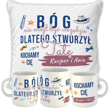 ZESTAW KUBEK + PODUSZKA DZIEŃ TATY PREZENT ZESTAW