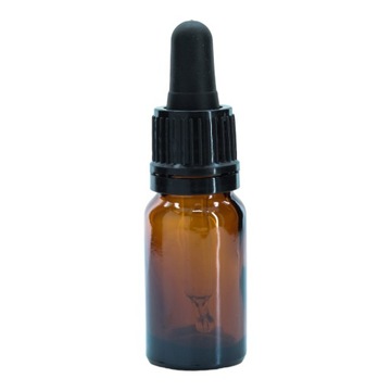 Butelka szklana 10 ml brązowa z pipetą szklaną 57 mm czarną