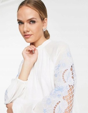 Asos Design NG7 kqq plisowana MINI SUKIENKA kwiaty HAFT S