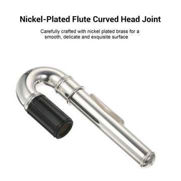 Nickel-Plated Flute Curved Head Joint Musical