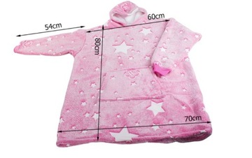 ТЕПЛЫЙ СВИТШОТ OVERSIZE XXL ОДЕЯЛО 2В1 ПУСТОЙ МЕХ СВЕТЯЩИЙСЯ В ТЕМНОТЕ