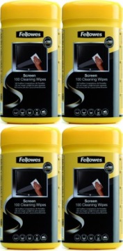 Влажные салфетки для экранов Fellowes 100шт x4