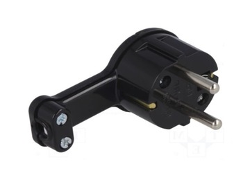 WTYCZKA KĄTOWA ULTRA PŁASKA 16A 2P+Z Z UCHWYTEM