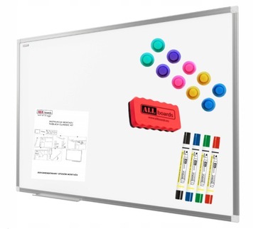ZESTAW! TABLICA MAGNETYCZNA 120x80 + AKCESORIA SUCHOŚCIERALNA DO BIURA DOMU