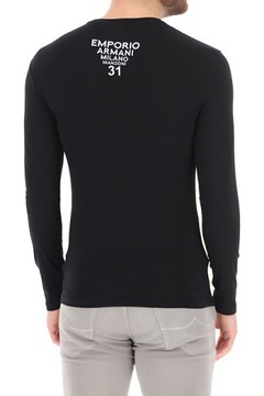 EMPORIO ARMANI stylowa włoska koszulka Longsleeve t-shirt BLACK rozmiar XL