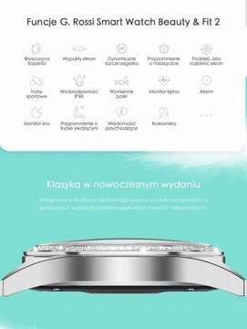 DAMSKI SMARTWATCH G.ROSSI SEN SMS FB PULS +PASEK