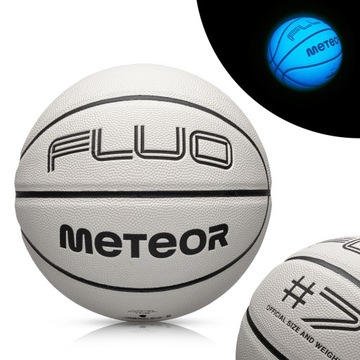 Баскетбольный мяч Meteor Fluo белый/неоново-синий 7